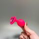 Анальна пробка з кристалом Loveshop Pink Silicone Heart (3,5 см) - фото товару