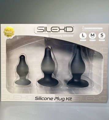 Набор анальных пробок SilexD Silicone Plug Kit 3 шт. (3,4; 4; 4,5 см) - фото