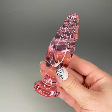 Скляна анальна пробка в формі спіральної краплі (3,3 см) - фото