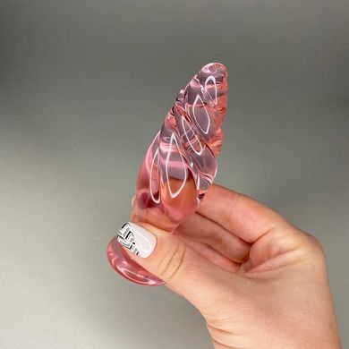 Скляна анальна пробка в формі спіральної краплі (3,3 см) - фото