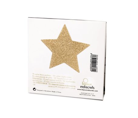 Пестіс-стикини Bijoux Indiscrets Flash Star Gold, наклейки на соски - фото