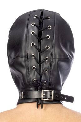 БДСМ маска Fetish Tentation Closed BDSM hood in leatherette чорна