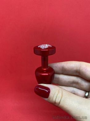 Анальная пробка с сердечком Diogol Anni R красного цвета (2,5 см) - фото