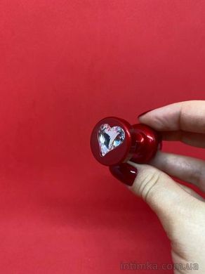 Анальная пробка с сердечком Diogol Anni R красного цвета (2,5 см) - фото