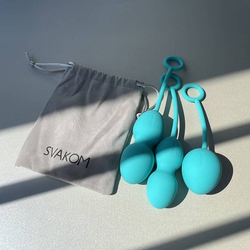 Svakom Nova Ball - набор вагинальных шариков бирюзовый - фото