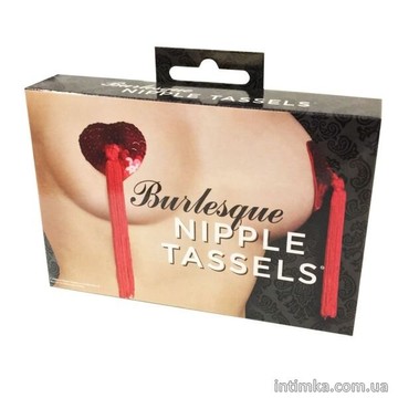 Пестіс-стікіні Burlesque Nipple Tassels, наклейки на соски - фото