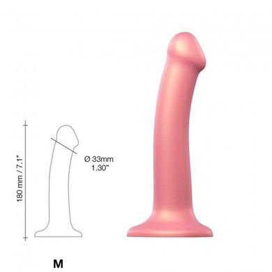 Насадка для страпона Strap-On-Me Mono Density Dildo Rose M (длина 18 см; диаметр 3,3 см) - фото