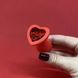 Анальна пробка з кристалом Loveshop Red Silicone Heart (2,8 см) - фото товару
