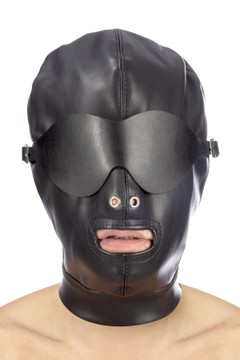 БДСМ маска Fetish Tentation BDSM hood in leatherette чорна