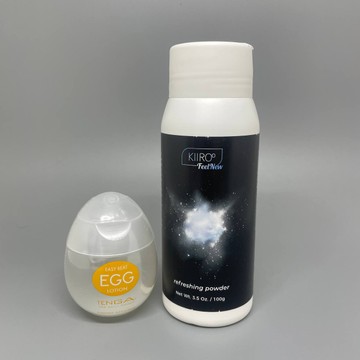 Набор Смазка Tenga Egg Lotion (65мл)  + Тальк Kiiroo Feel New Refreshing Powder (100 г) (срок 01.2024)