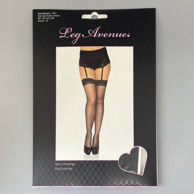 Чулки прозрачные Leg Avenue Sheer Stockings OS Black - фото