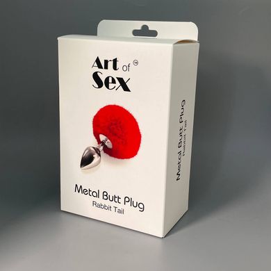 Анальная пробка с хвостом 3,5см Art of Sex Metal Butt plug Rabbit Tail