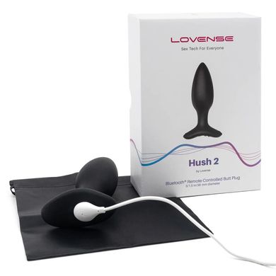 Lovense Hush 2 анальная смарт-пробка с вибрацией размер S - 3,8 см - фото