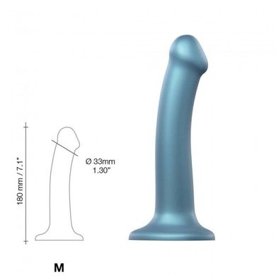 Насадка для страпона Strap-On-Me Mono Density Dildo Blue M (длина 18 см; диаметр 3,3 см) - фото
