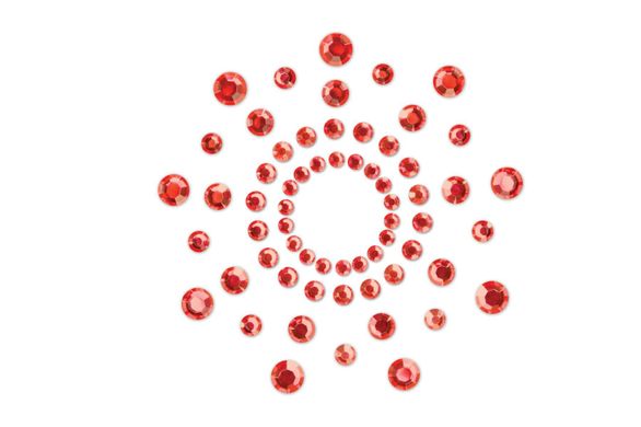 Пэстис из кристаллов Bijoux Indiscrets - Mimi Red, украшение на грудь - фото