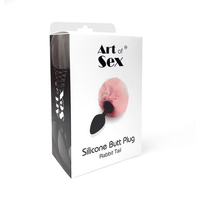 Пробка з хвостом біла 3,5см М Art of Sex Silicone Rabbit Tail