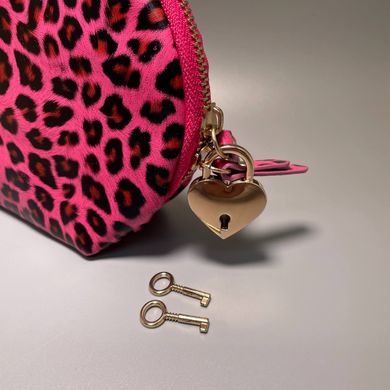 Вібромасажер RIANNE S Lovely Leopard Mini Wand + чохол-косметичка рожевий - фото