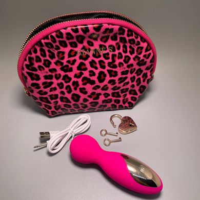 Вібромасажер RIANNE S Lovely Leopard Mini Wand + чохол-косметичка рожевий - фото