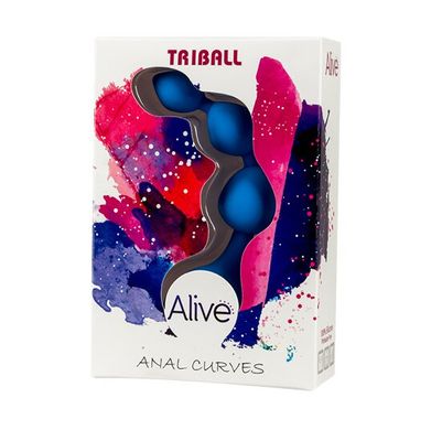 Анальні кульки Alive Triball блакитні - фото