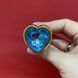 Анальна пробка серце з блакитним кристалом (2,8 см) - фото товару
