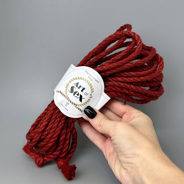 Джутовая веревка BDSM Art of Sex (8 м), 6 мм, красный