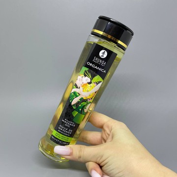 Органическое массажное масло Shunga ORGANICA Exotic green tea зеленый чай (240 мл) - фото