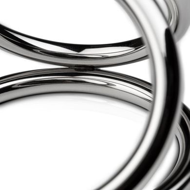 Эрекционное кольцо тройное Sinner Gear Unbendable Triad Chamber Metal Cock and Ball Ring Medium - фото