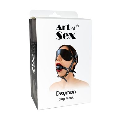 Кляп з маскою-портупеєю на голову Art of Sex Deymon - фото