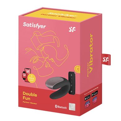 Satisfyer Double Fun - смарт-вибратор для пар с пультом черный - фото