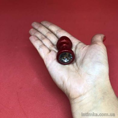 Анальная пробка со стразом Diogol ANNI round red (2,5 см) - фото