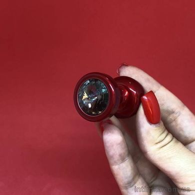 Анальна пробка зі стразом Diogol ANNI round red (2,5 см) - фото