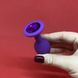 Силіконова анальна пробка фіолетова з фіолетовим кристалом (2,8 см) - фото товару