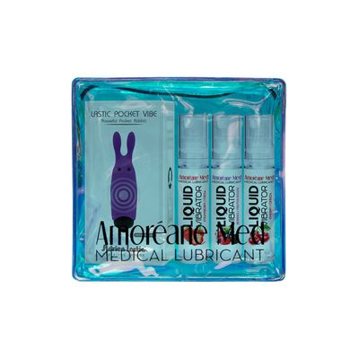 Набір 3 змазки Amoreane Med (3х10 мл) і вібропуля Adrien Lastic Purple