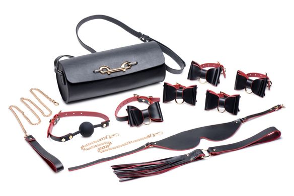 БДСМ набор 9 предметов Master Series Bow Luxury BDSM With Travel Bag - фото