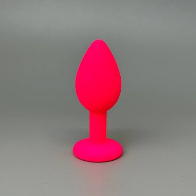 Анальная пробка с кристаллом CRYSTAL Soft Silicone Pink Silicone Pink-Rhodolite S - фото