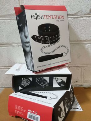 Ошейник и поводок Fetish Tentation Eyelets and Leash (мятая упаковка) - фото