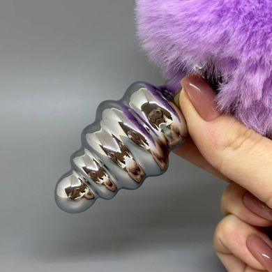 Анальна пробка з хвостиком Purple (3,4 см) Alive Fluffly Twist Plug M