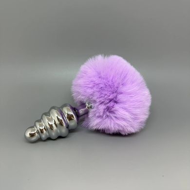 Анальна пробка з хвостиком Purple (3,4 см) Alive Fluffly Twist Plug M